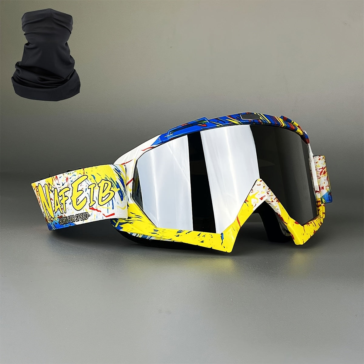 Ski Goggles with Headband – Mirror Coating Polycarbonate Lens, TPU Frame, Adjustable Thick Foam Pad, Anti-Fog Snow Goggles for Adults, 30+ Color Options for Skiing & Snowboarding