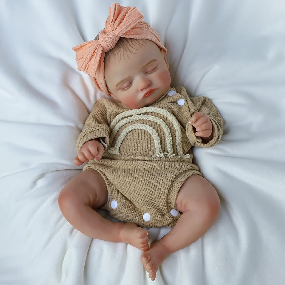 Reborn Baby Doll 20 Inch Lifelike Newborn Girl with Soft Body Feeding Set & Sleeping Pose – Realistic Silicone-Like Infant Toy Safe for Kids Ages 3+ Perfect Birthday Christmas Gift 50cm