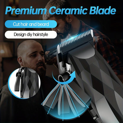 Electric Hair Clipper 2-Pack for Men - Professional Cordless Hair Trimmer Set for Home Car Business Travel, Rechargeable Portable Barber-Grade Clipper Kit, Great Gift for Men