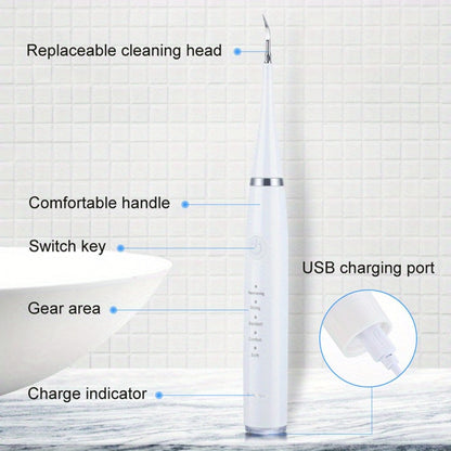 Electric Toothbrush Kit USB Rechargeable - Multi-Accessory Dental Care Set with Travel Case, Replaceable Brush Heads, Portable Oral Hygiene Device for Home & Travel, Gift for Men & Women, Black or White