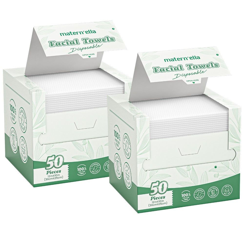 Disposable Face Towels Jumbo Ultra-Soft Extra Thick – Highly Absorbent Dry Wet Dual-Use Facial Wipes for Makeup Removal, Facial Cleansing, Spa & Travel, All Skin Types, 50 / 100 / 150 Sheets per Pack