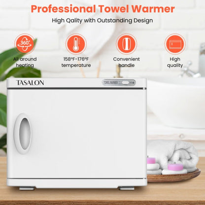 Hot Towel Warmer Cabinet 23L Holds 72 Towels Heats to 158-176°F in 10-15 Min – Professional Salon & Spa Facial Towel Steamer for Esthetician, Massage & Hair Beauty, Black & White