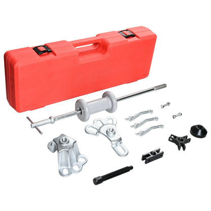 Slide Hammer Puller Kit 19-PC – 10 LB Forged Steel Hammer & 12 Adaptors, Bearing Race Seal Removal Tool, Universal Auto Repair Puller Set for Car Truck Mechanic Shop