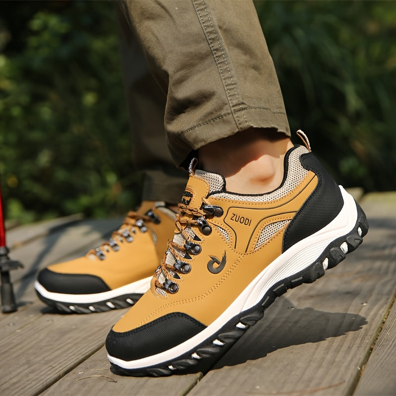 Men's Breathable Lace-Up Sneakers - PU Upper and EVA Insole