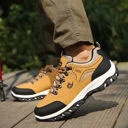 Men's Breathable Lace-Up Sneakers - PU Upper and EVA Insole