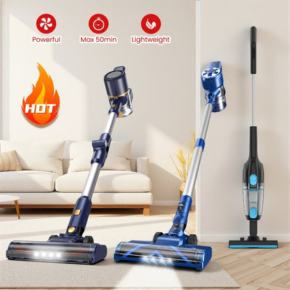 Cordless Vacuum Cleaner for Home – Corded & Cordless 2-in-1, 180° Foldable, LED Brush, High Suction, 40-Min Runtime, 38.58oz Dust Cup for Hardwood Floors, Seniors & Pregnant Women
