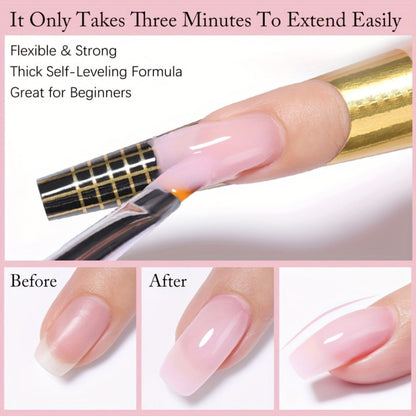 Hard Builder Gel 150g Jelly Self-Leveling Nail Extension Gel – Fast Building UV LED Smooth Finish, Salon Size for Nail Extensions Overlays Repairs, Professional & DIY Home Use Women