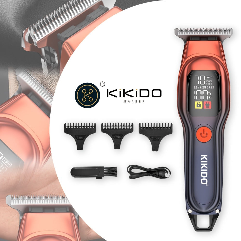 Electric Hair Clipper USB Rechargeable KK-A2 — Portable Trimmer with LED Display, 2-Speed Adjustable 0-100 RPM, Interchangeable Limit Comb, Fast Charging, Home & Travel Grooming for Men & Women