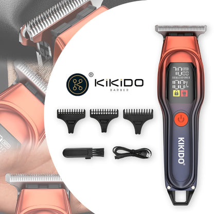 Electric Hair Clipper USB Rechargeable KK-A2 — Portable Trimmer with LED Display, 2-Speed Adjustable 0-100 RPM, Interchangeable Limit Comb, Fast Charging, Home & Travel Grooming for Men & Women