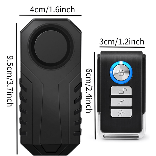 Bike Alarm Anti Theft with Remote, Motorcycle Alarm, 113dB Bike Alarm for Motorcycle Moped Scooter Adjustable Volume Sensitivity Universal Remote Strap for All Handlebar Sizes, Bike Alarm System, Motorcycle Security, Scooter Protection, Easy Installation,