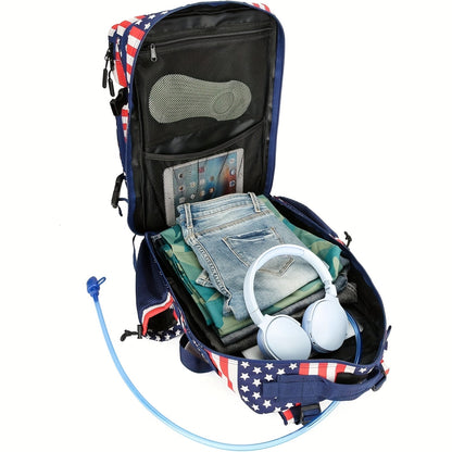 Flag Design Hiking Backpack 20L Tactical Daypack Waterproof Camping Travel Bag Cycling Fitness Outdoor Sports Backpack Independence Day Gift for Men Women