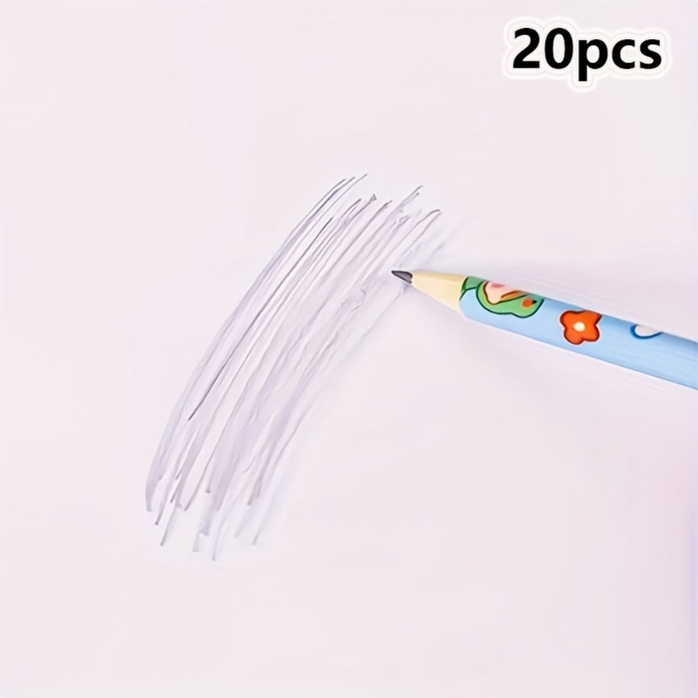 20-Piece Cartoon Pencil Stationery Set with Ruler Eraser Sharpener, Random Cartoon Styles, Kids School Supplies, Party Favor Prizes, Festival Gift Set for Students