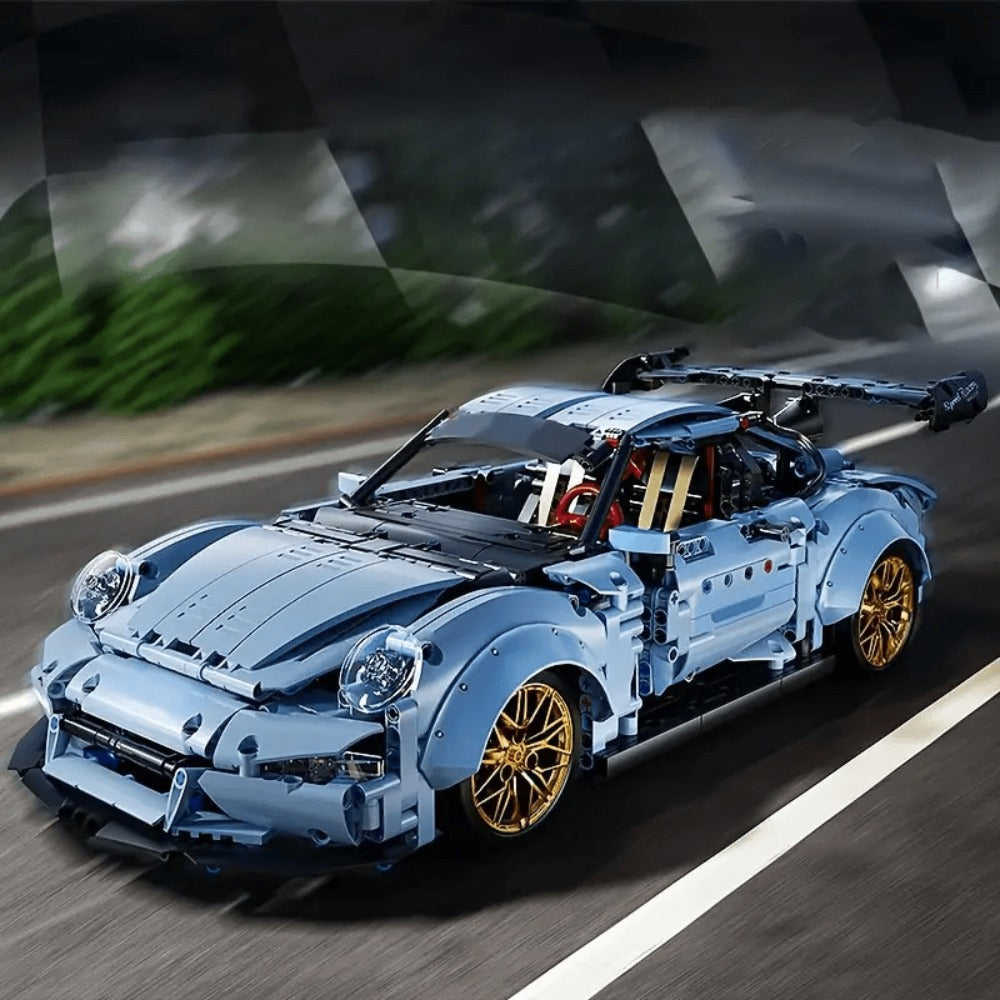 2100PCS Lowrider Sports Car Building Blocks Set for Adults – Misty Blue Model Kit Desktop Ornament & Room Decor, Cool Gift for Men, Car Enthusiasts, Valentine's Day Birthday Christmas (Set 1 / Set 2)