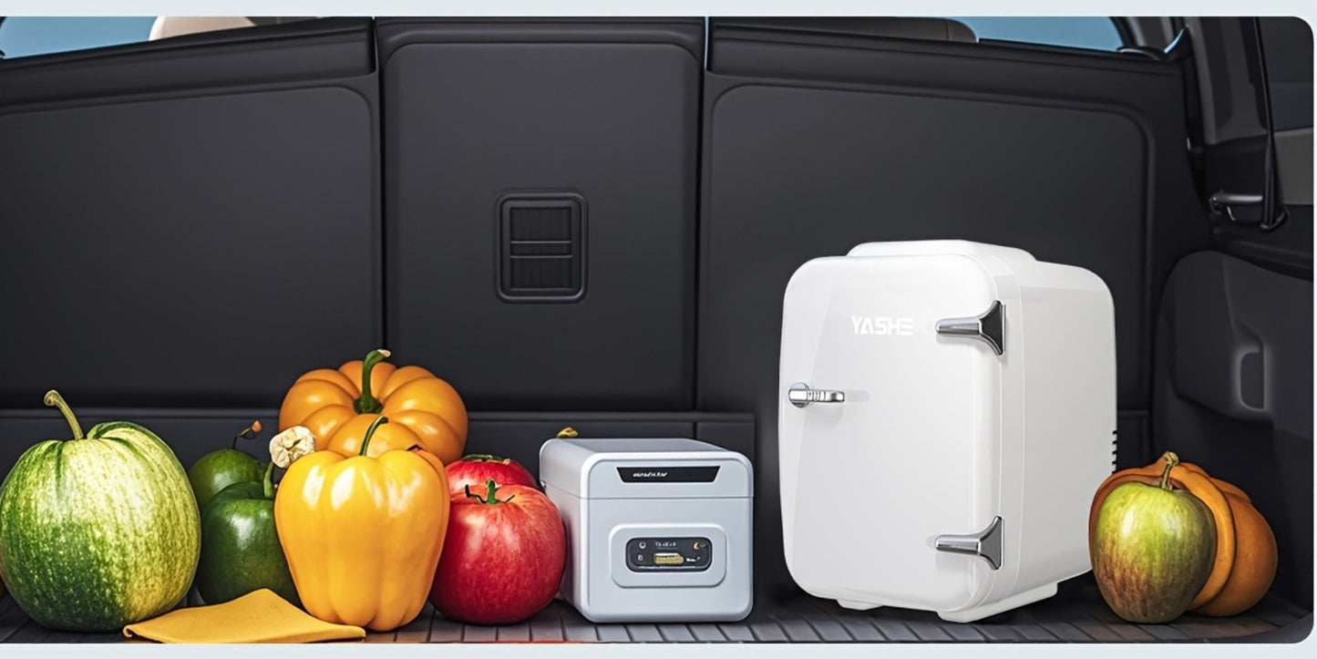 Mini Fridge 4 Liter 6 Cans - Thermoelectric Cooler and Warmer, 110V AC & 12V DC Portable Small Refrigerator for Bedroom, Office, Dorm, Car & Camping, Quiet 25dB Personal Mini Fridge 6 Colors