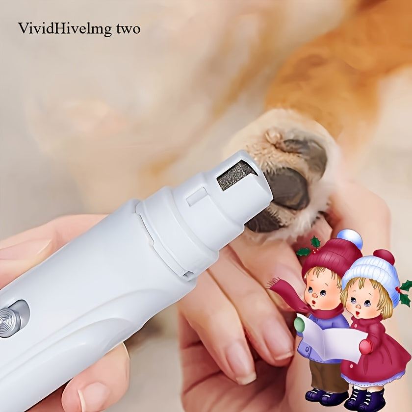 Dog Nail Grinder Electric 2-Speed – Professional Pet Nail Trimmer with High-Speed Motor, Lightweight Quiet Nail Clipper for Puppies & Dogs, Safe Home Paw Grooming Tool