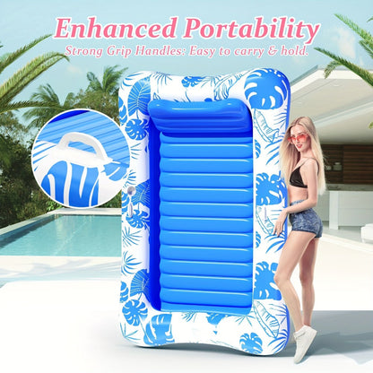 Thickened XL Tanning Pool Mattress 84×52 Inch Oversized Inflatable Sunbathing Float Lounger Raft for Adults Swimming Pool Lake Beach Summer Relaxation