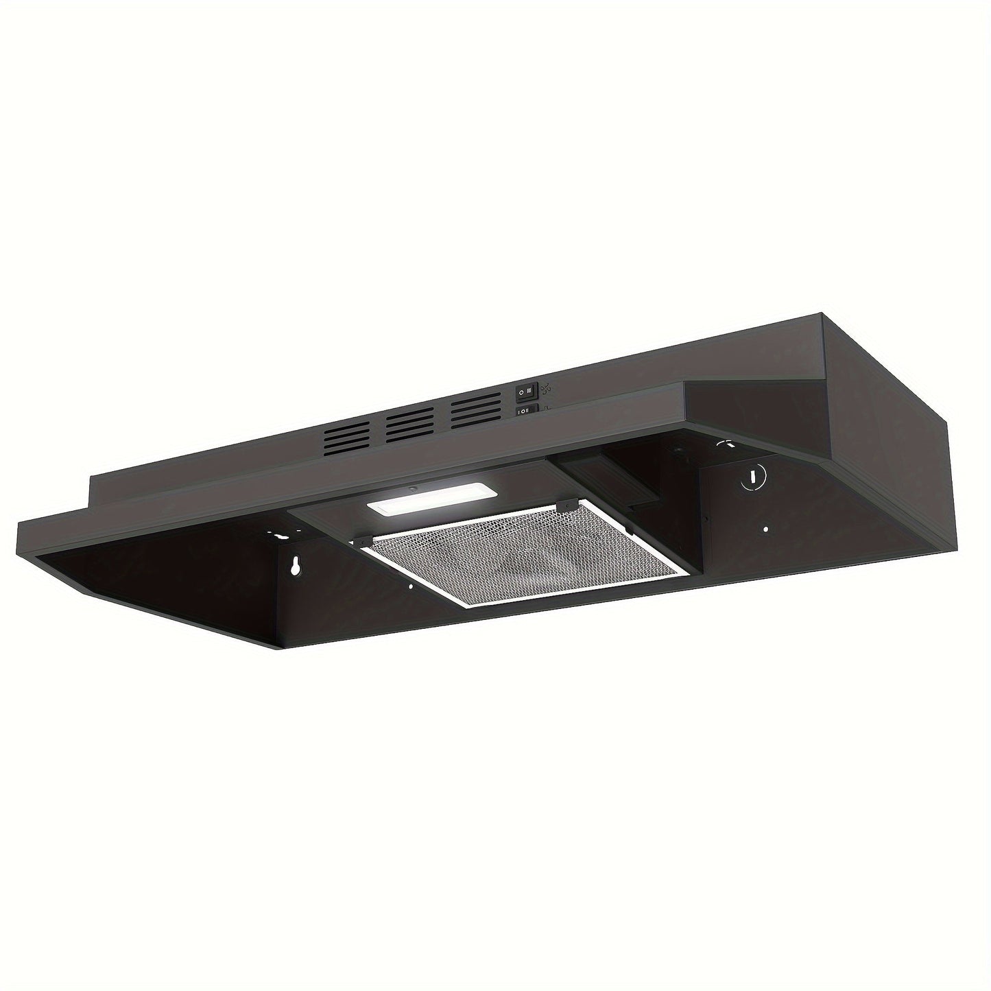 Range Hood 30 Inch Under Cabinet | Ducted & Ductless Convertible Kitchen Vent Hood with LED Light & 2-Speed Exhaust Fan, Stainless Steel – Black, White & Silver, Easy Install