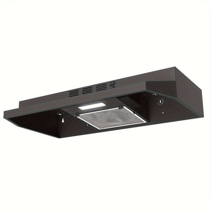 Range Hood 30 Inch Under Cabinet | Ducted & Ductless Convertible Kitchen Vent Hood with LED Light & 2-Speed Exhaust Fan, Stainless Steel – Black, White & Silver, Easy Install