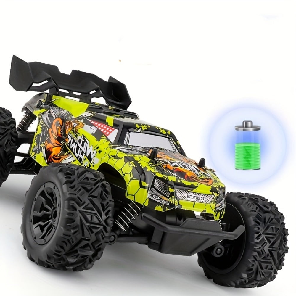 4WD RC Monster Truck for Kids with LED Lights High-Speed All-Terrain Remote Control Off-Road Car Toy for Boys Girls Ages 6+ – Outdoor Backyard Racing Birthday Christmas Gift