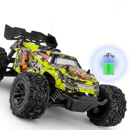 4WD RC Monster Truck for Kids with LED Lights High-Speed All-Terrain Remote Control Off-Road Car Toy for Boys Girls Ages 6+ – Outdoor Backyard Racing Birthday Christmas Gift