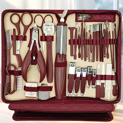 Professional Manicure Pedicure Kit 42 Piece Stainless Steel Nail Set with Portable Travel Case – Nail Scissors Cuticle Nipper Ingrown Toenail Tools for Men Women Home Salon, Nail Care Gift Set