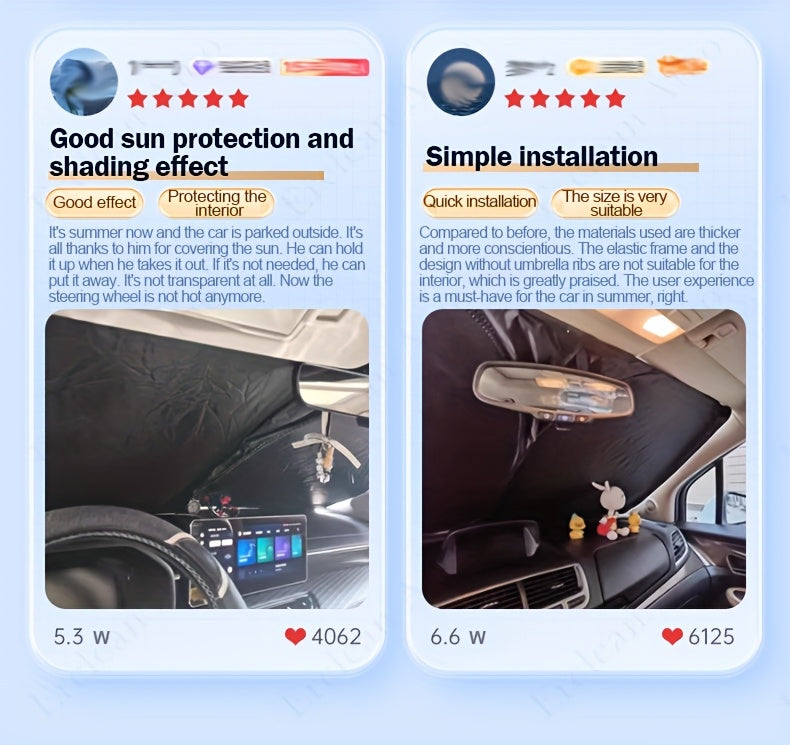 Car Shade Front Windshield | Windshield Dash Protector for Maximum UV Rays And Sun Heat Protection | Sun Visor Car Interior Accessory for Cooler Interior | Larg