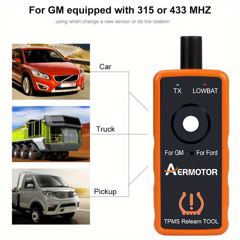 AERMOTOR 2 IN 1 PLUS Super EL-50448 TPMS Relearn Tool For Ford For GM Automotive Tire Pressure Monitor Sensor 315/433 MHz Reset Tool 2in1 Activation Tool EL50448
