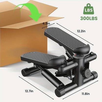 Compact Mini Stair Stepper with Resistance Bands – Twist Motion Full Body Workout Machine, 300 LBS Capacity, Portable Home Gym Cardio Step Trainer for Men Women