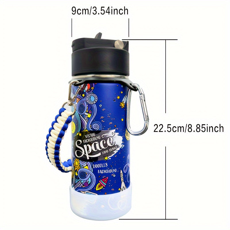 Insulated Water Bottle 16oz - Stainless Steel Vacuum Tumbler with Fun Printed Designs - Leak-Proof Kids & Teen Water Bottle, Perfect Gift for Students, Boys, Girls & Outdoor Activities