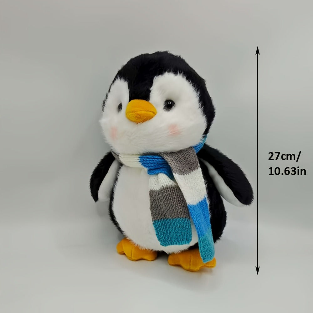 Penguin Stuffed Animal Plush Toy with Scarf – Cute Soft Penguin Plush Doll for Desktop Sofa Shelf Decor, Birthday Valentine's Day Thanksgiving Christmas Gift for Kids & Adults