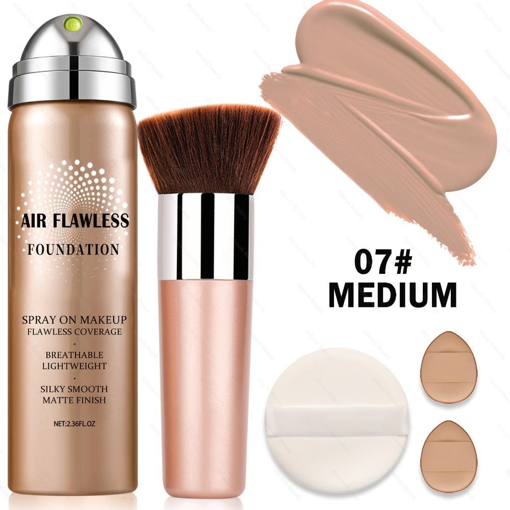 Mineral Spray Foundation Silky Mist 8 Shades — Magic Minerals Full Coverage Lightweight Matte Finish, Flawless Setting Spray Foundation for Mature & All Skin Types, Natural to Tan Women Makeup