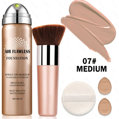 Mineral Spray Foundation Silky Mist 8 Shades — Magic Minerals Full Coverage Lightweight Matte Finish, Flawless Setting Spray Foundation for Mature & All Skin Types, Natural to Tan Women Makeup