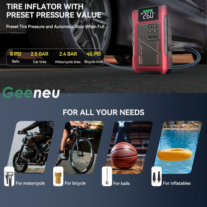 Portable Jump Starter 9-in-1 with Air Compressor – 12V Car Battery Booster for 8.0L Gas & 6.5L Diesel, USB-C, LED Emergency Light, Digital Display
