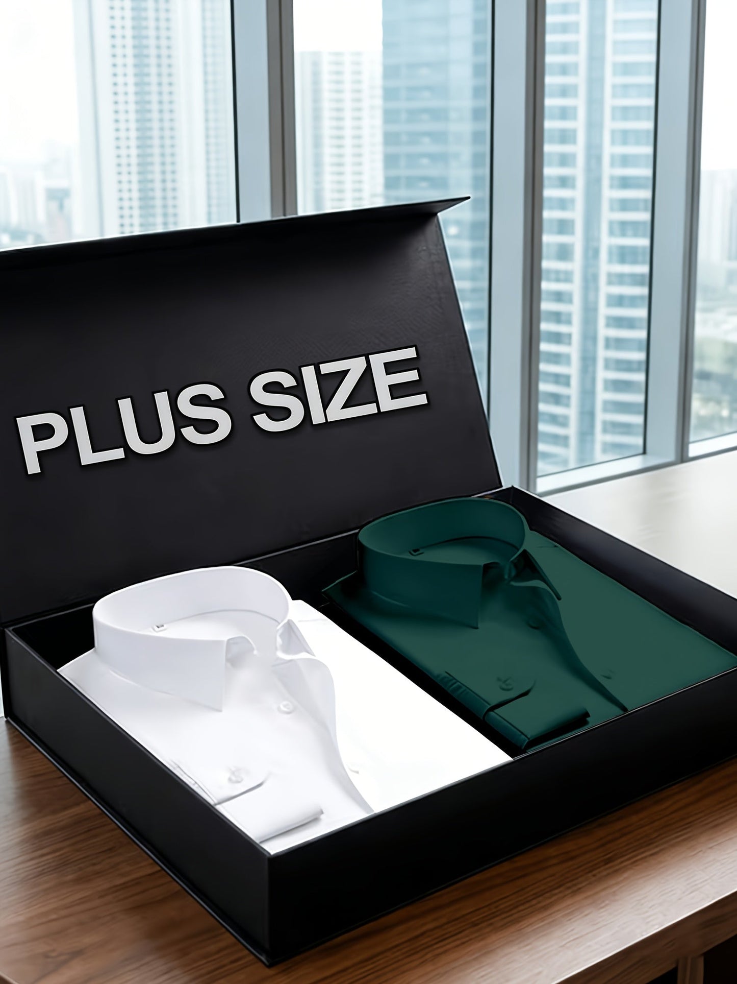 Men's Solid Color Dress Shirt - Classic Neck Long Sleeve 474469