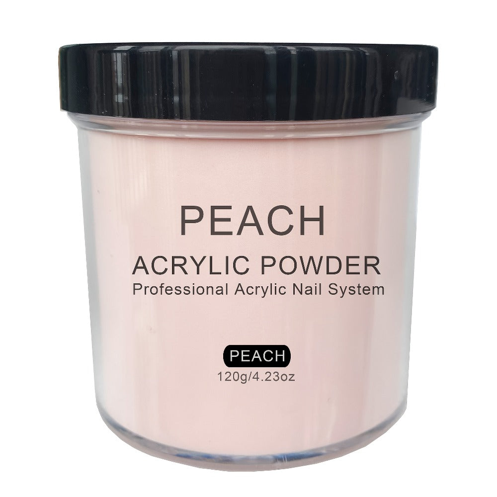 Acrylic Nail Powder 4oz Formaldehyde-Free Rose Peach Almond Natural Pink Shades Professional System for Nail Extensions Sculpting 3D Nail Art Overlay - No Lamp Needed Nail Tech Supplies