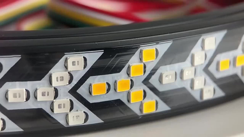 60in Pickup Truck Arrow LED Light Red And Yellow Light Strip, Truck Rear Decorative Light, Car Rear Atmospheric Light 12V