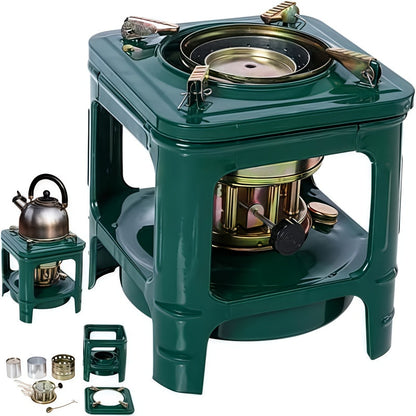 Portable Kerosene Paraffin Camping Stove Outdoor Heater Adjustable Flame Lightweight Military Green Stove for Camping Picnic Barbecue Backpacking Survival Emergency
