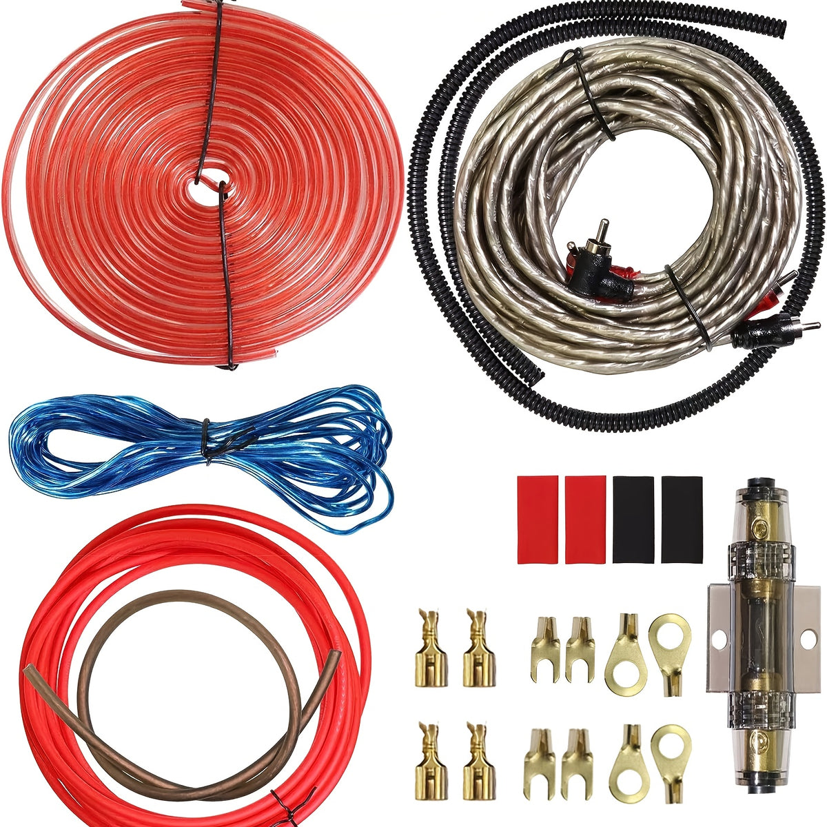 4 Gauge Car Audio Cable Kit Amplifier Install Amp RCA Subwoofer Sub Wiring 2300W