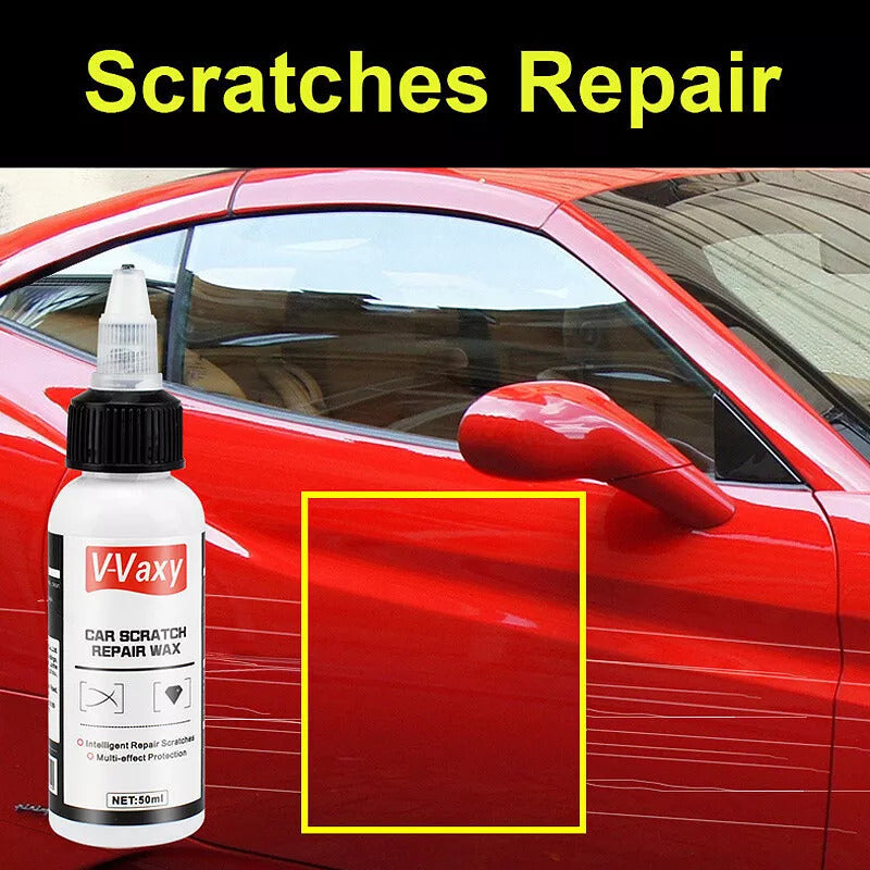 3Sets V-Vaxy Car Scratch Repair Wax - Professional Car Scratch Remover, Car Paint Scratch Repair, Car Polish, Deep Scratch Repair, Long-Lasting Results, Easy Application, Universal Fit For All Vehicles (3*Paint+3*Sponge+3*Towel)