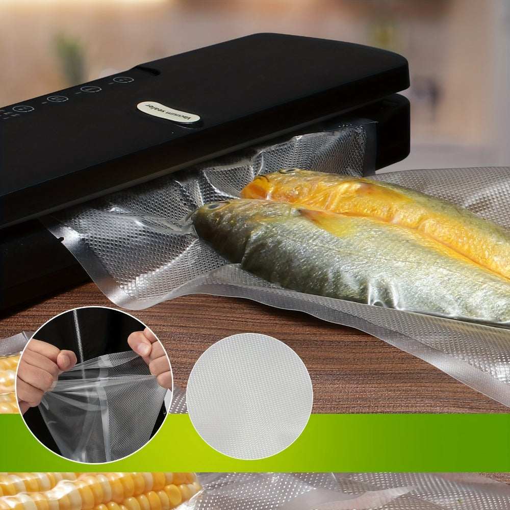Vacuum Sealer Bags Reusable Airtight Food Storage Bags Multiple Sizes – No Power Needed, Keep Meat, Fruits & Vegetables Fresh Longer, BPA-Free Roll Bags for Kitchen Organization & Meal Prep
