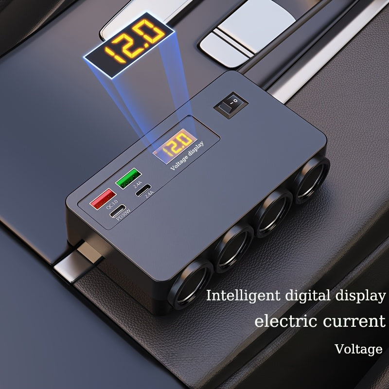 Multi-Functional Electronic Fast Charger for New with USB And PD Port, 12V/24V Automobile Power Socket Converter