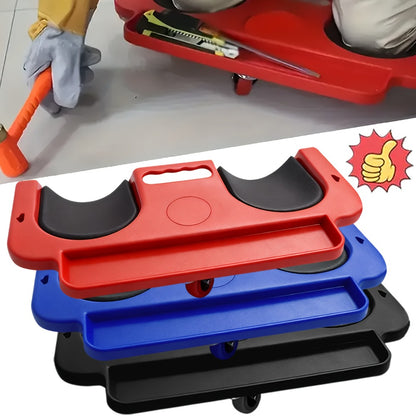 Rolling Knee Creeper Pad with Built-In Tool Tray – ABS High-Impact Frame, Cushioned Kneeling Pad for Car Repairs, Carpentry & Flooring, 11 Color Options