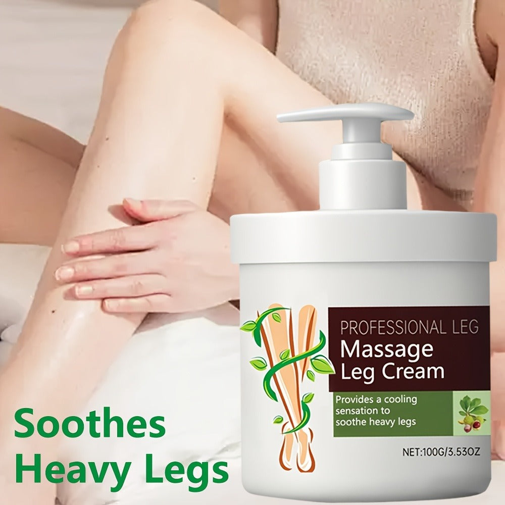 Leg Massage Cream with Snakehead & Bee Venom – Multi-Functional Relief, Long-Lasting Moisture, Lightweight Non-Greasy Formula | Gentle for Sensitive Skin | Muscle & Posture Support | 100G