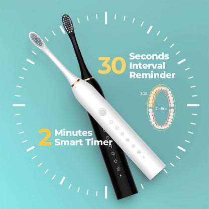 Rechargeable Electric Toothbrush with 6 Cleaning Modes & Smart Timer – USB Sonic Toothbrush for Adults, Replacement Heads Included, 3 Colors, Whitens Teeth & Protects Gums, Great Family Gift