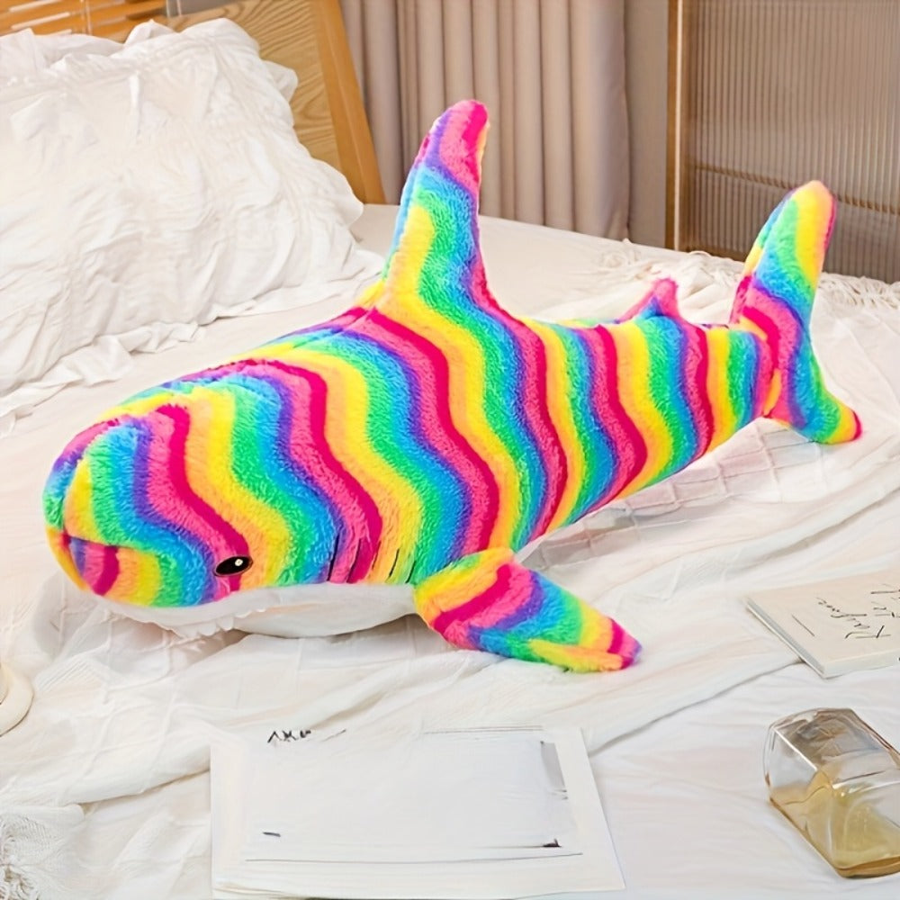 Shark Plush Stuffed Animal Mixed Colors – Cute Soft Shark Doll Couch Throw Pillow, Ocean Animal Toy Gift for Girls Kids Women Birthday Christmas Holiday