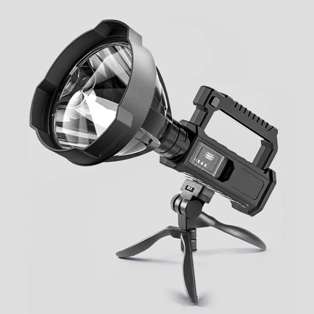 XHP90 High Power LED Flashlight USB Rechargeable Powerful Spotlight Searchlight – 4 Modes, Camping Lantern Torch with Bracket for Fishing Camping Hiking Hunting Outdoor Adventure Patrol