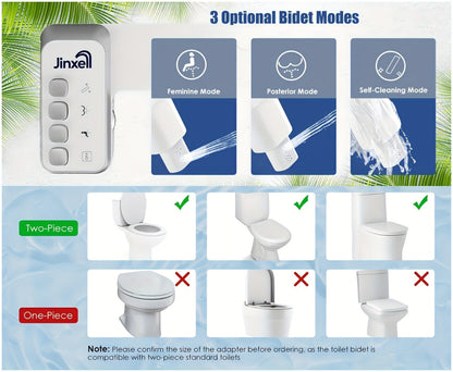 Bidet Attachment for Toilet Ultra-Slim – Non-Electric Cold Water Sprayer, Retractable Self-Cleaning Nozzle, Adjustable Water Pressure, Easy Install Toilet Seat Bidet