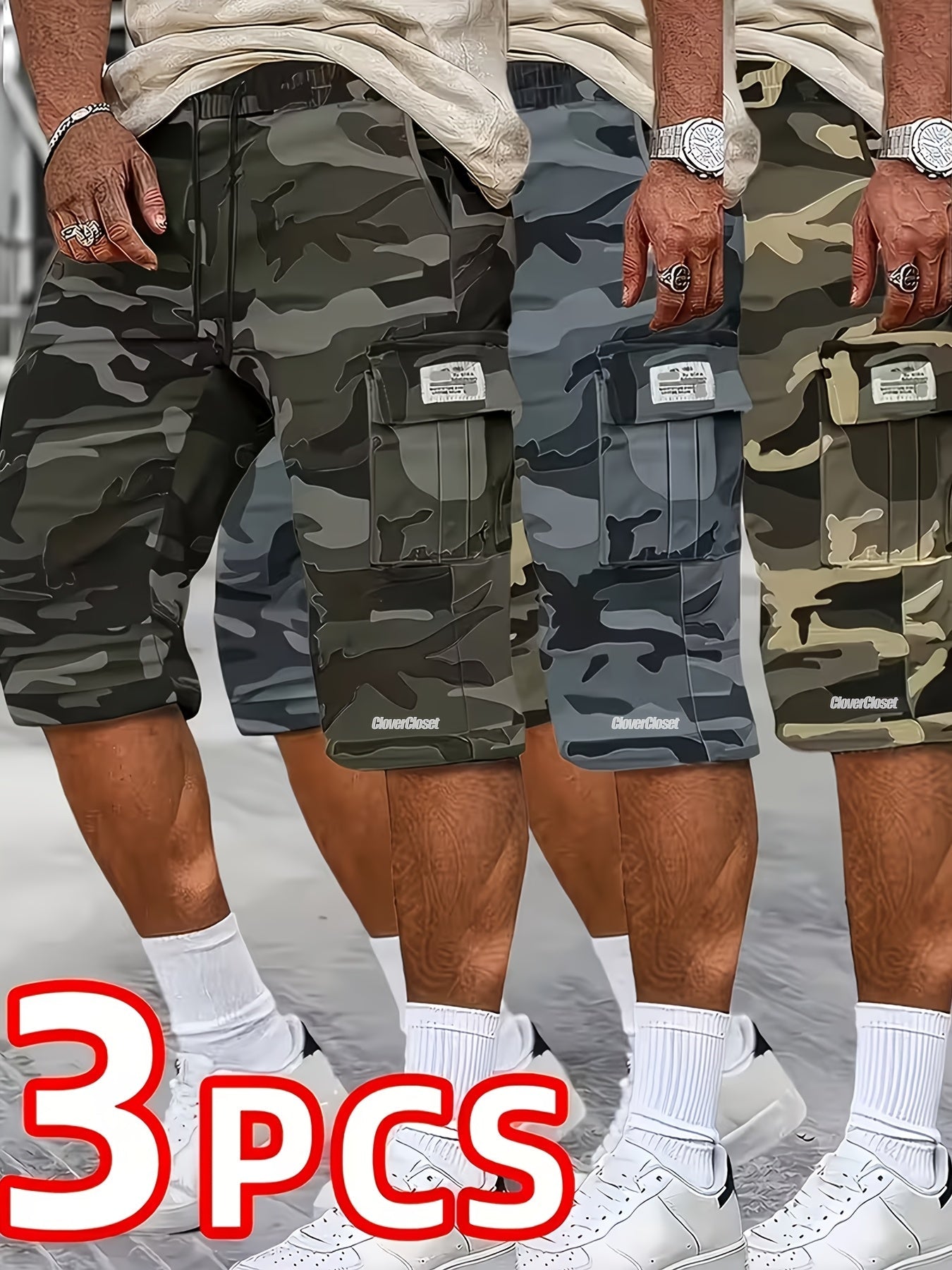 Unisex Cargo Shorts - Printed 3