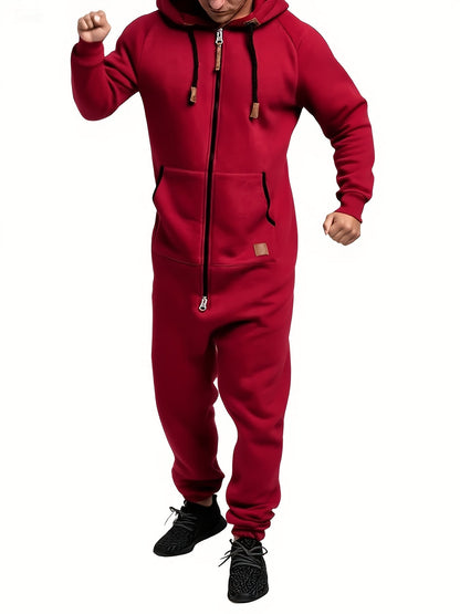Men's Hooded Coveralls - Full-Zip One-Piece Design Style 3013