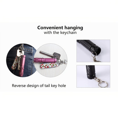 Mini Keychain Flashlight Portable Pocket LED Light – Compact Handheld Torch with Replaceable Battery, Emergency & Outdoor Use, Cute Gift for Kids & Students, 3 Colors (Grey, Pink, Black)